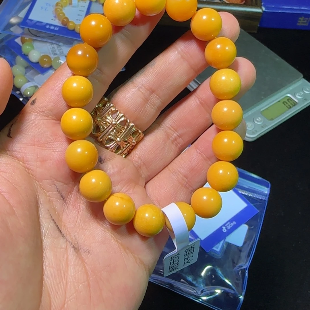 石英质玉（缅黄）合金手镯手串