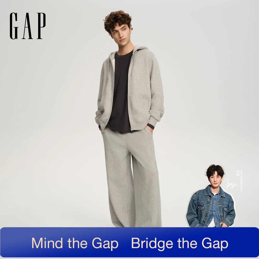 【成毅代言】Gap男女装2025秋季新款抓绒logo连帽休闲卫衣788129