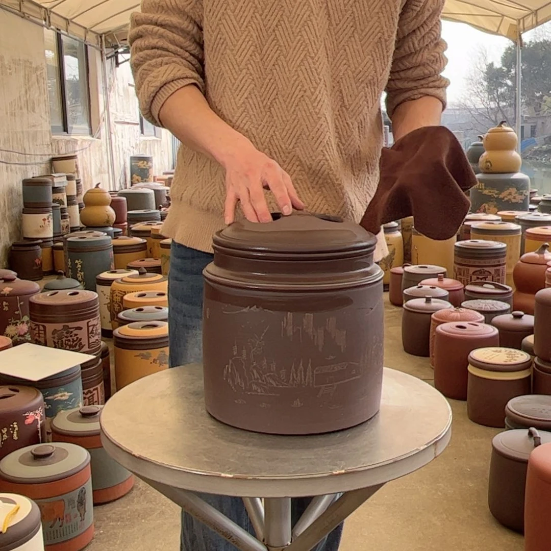 紫砂茶叶罐8 饼茶叶罐