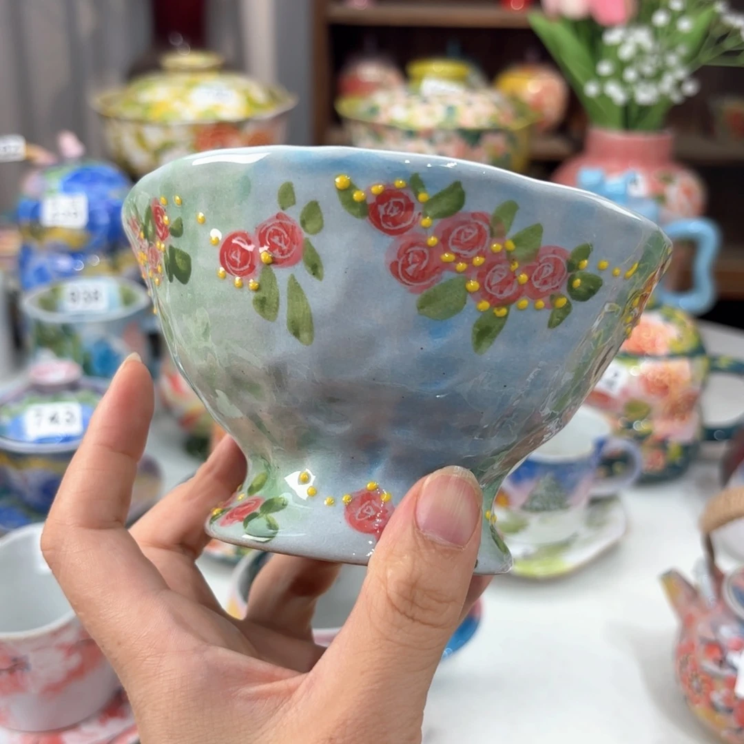 景德镇手绘高温釉下彩陶瓷茶具