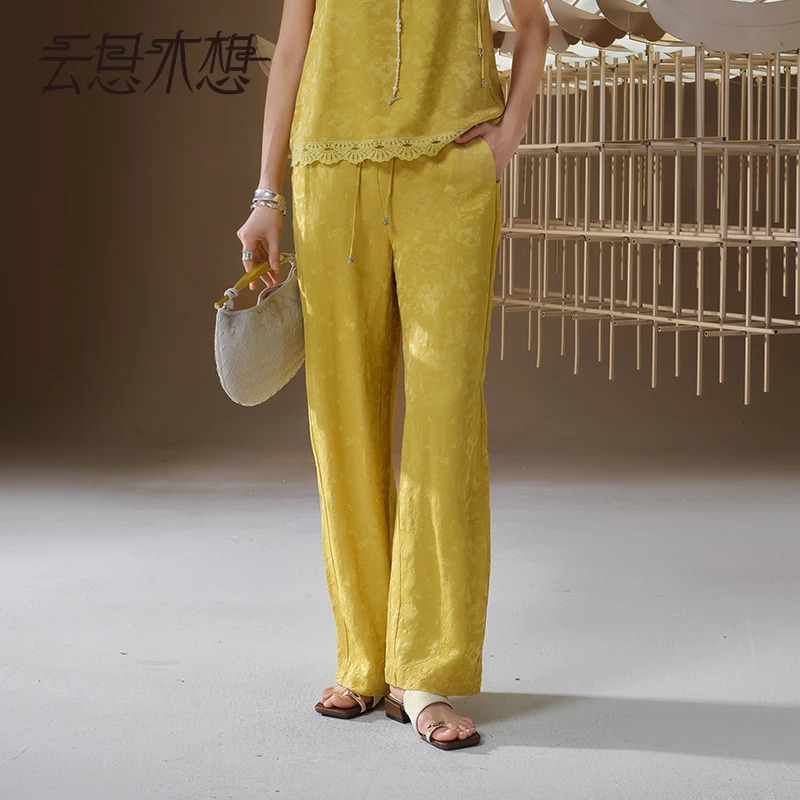 Ysimo-X云思木想 山间灵鹿 提花橡筋腰休闲裤13031