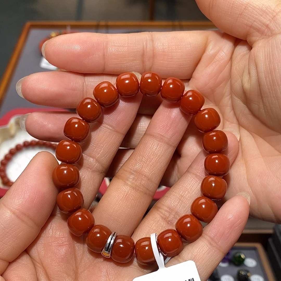南红玛瑙未镶嵌手链卡10.5