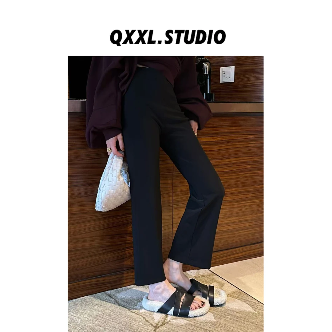 邱小小丽呀 秋季新款2.0升级加厚版瘦瘦裤女垂感百搭修身休闲裤子