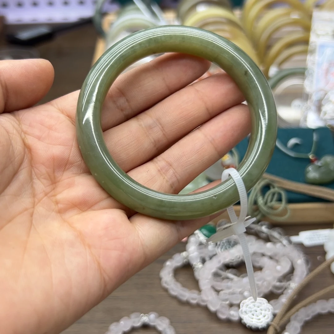 和田玉手镯未镶嵌57.1圈围25