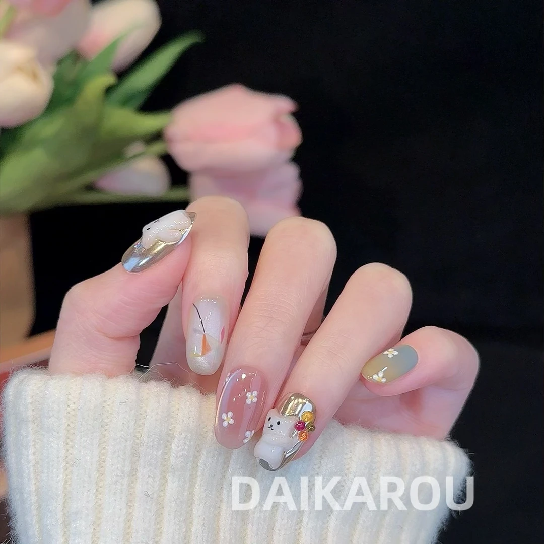 纸鸢精灵 黛卡柔 预售 新甲型 此度 短椭圆 中椭圆手工穿戴甲10片