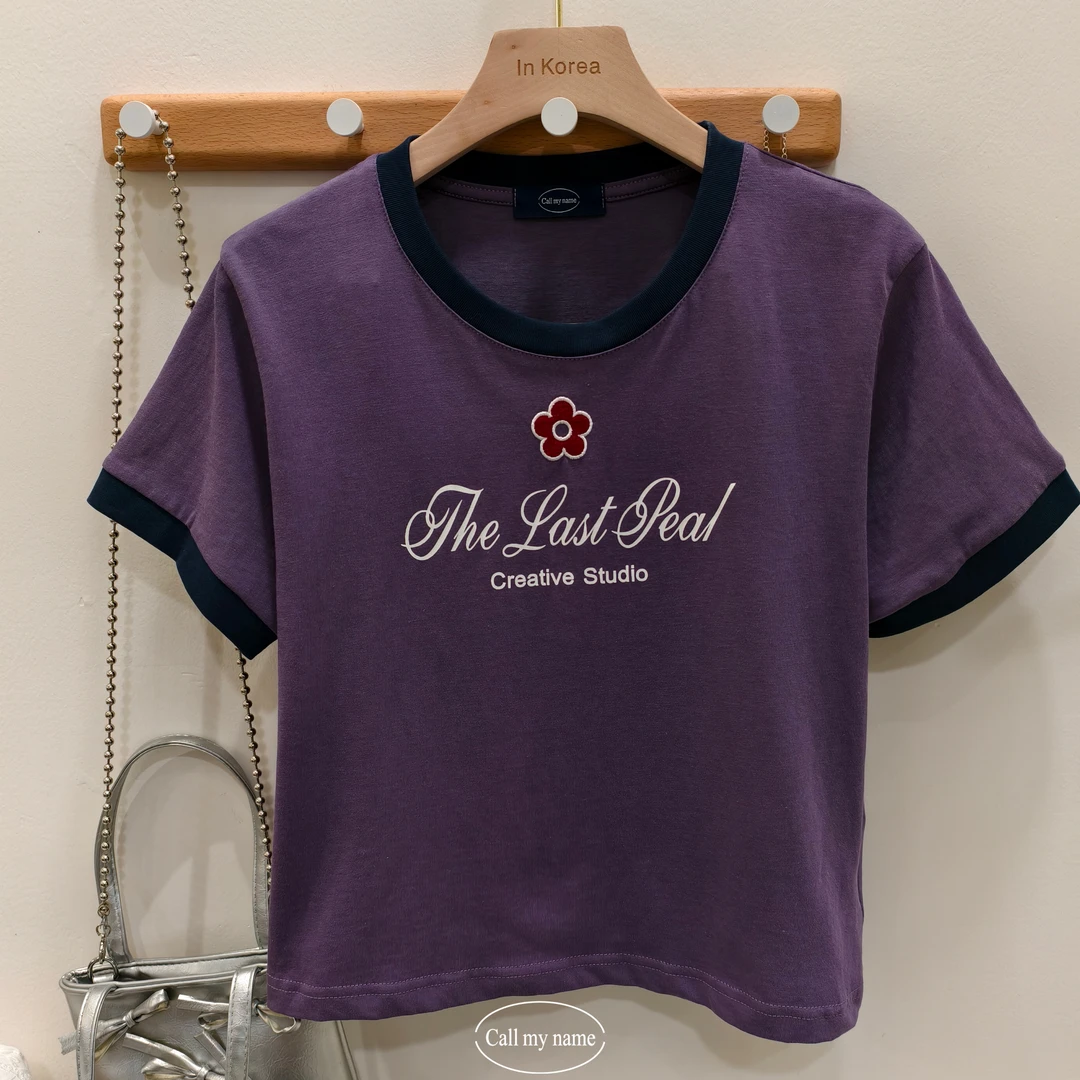 路一.韩国 Call my name 小花T 紫色cw25040514
