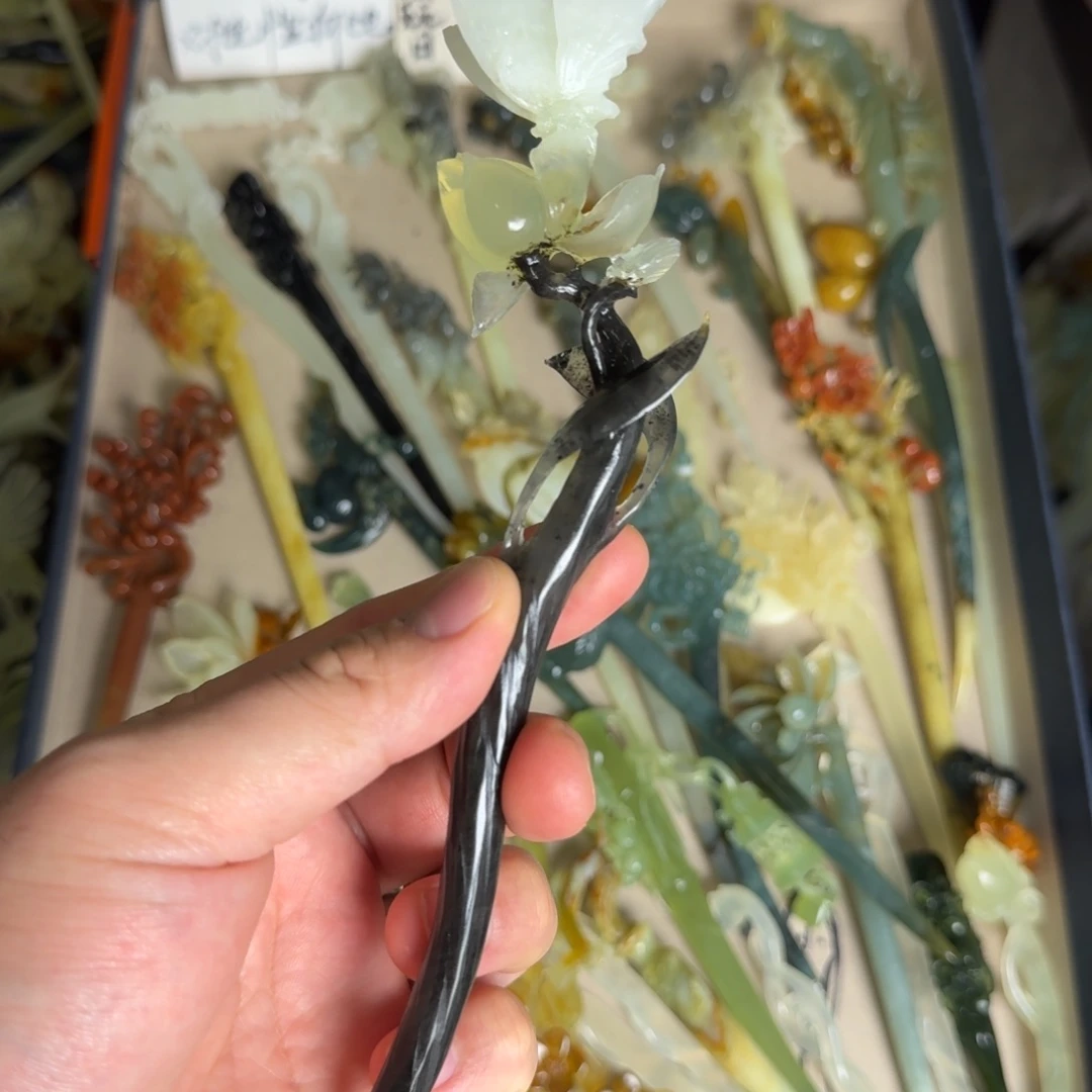 岫玉发饰未镶嵌v****b明君玉簪就是好看