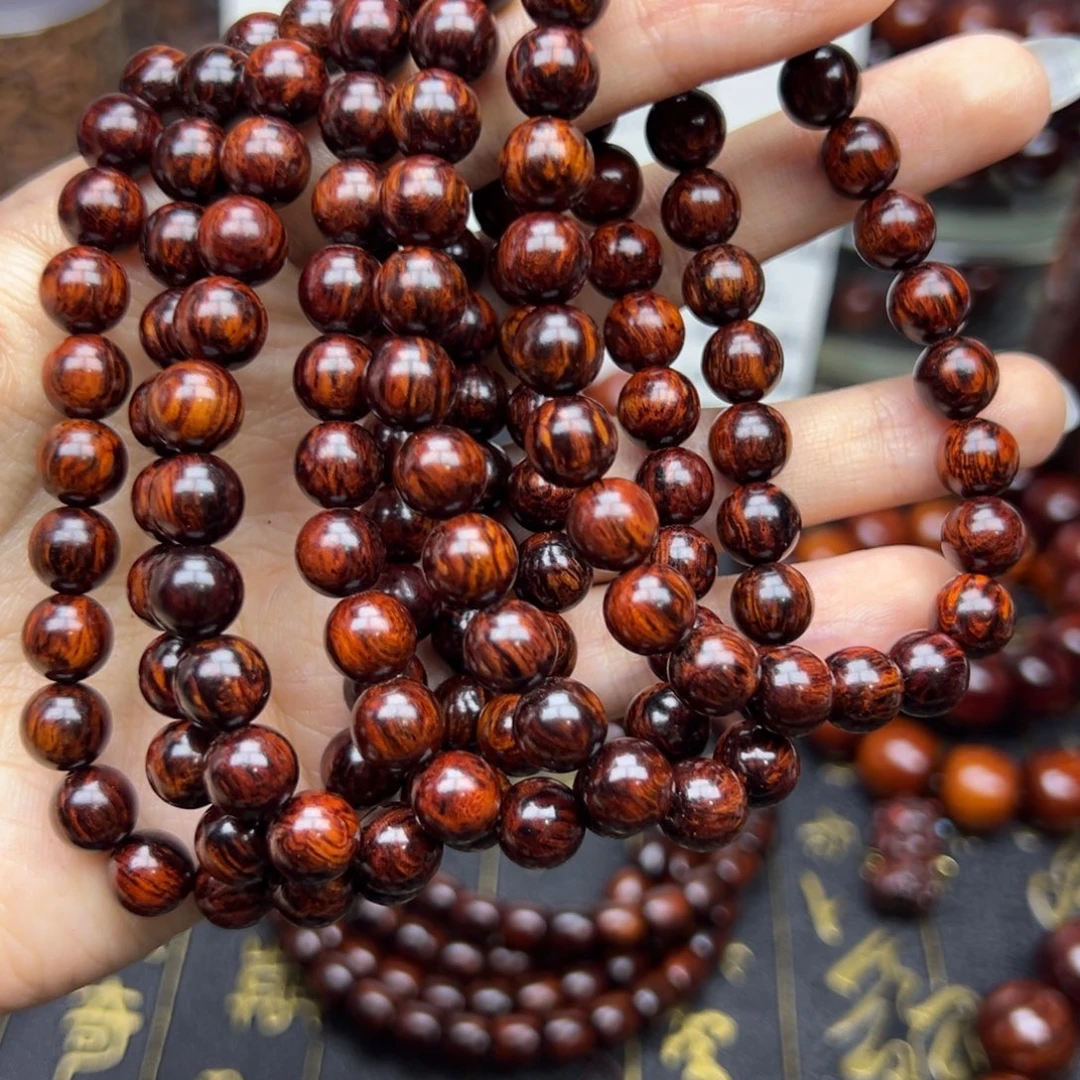 降真香手串/手链海南红降08黑金满纹