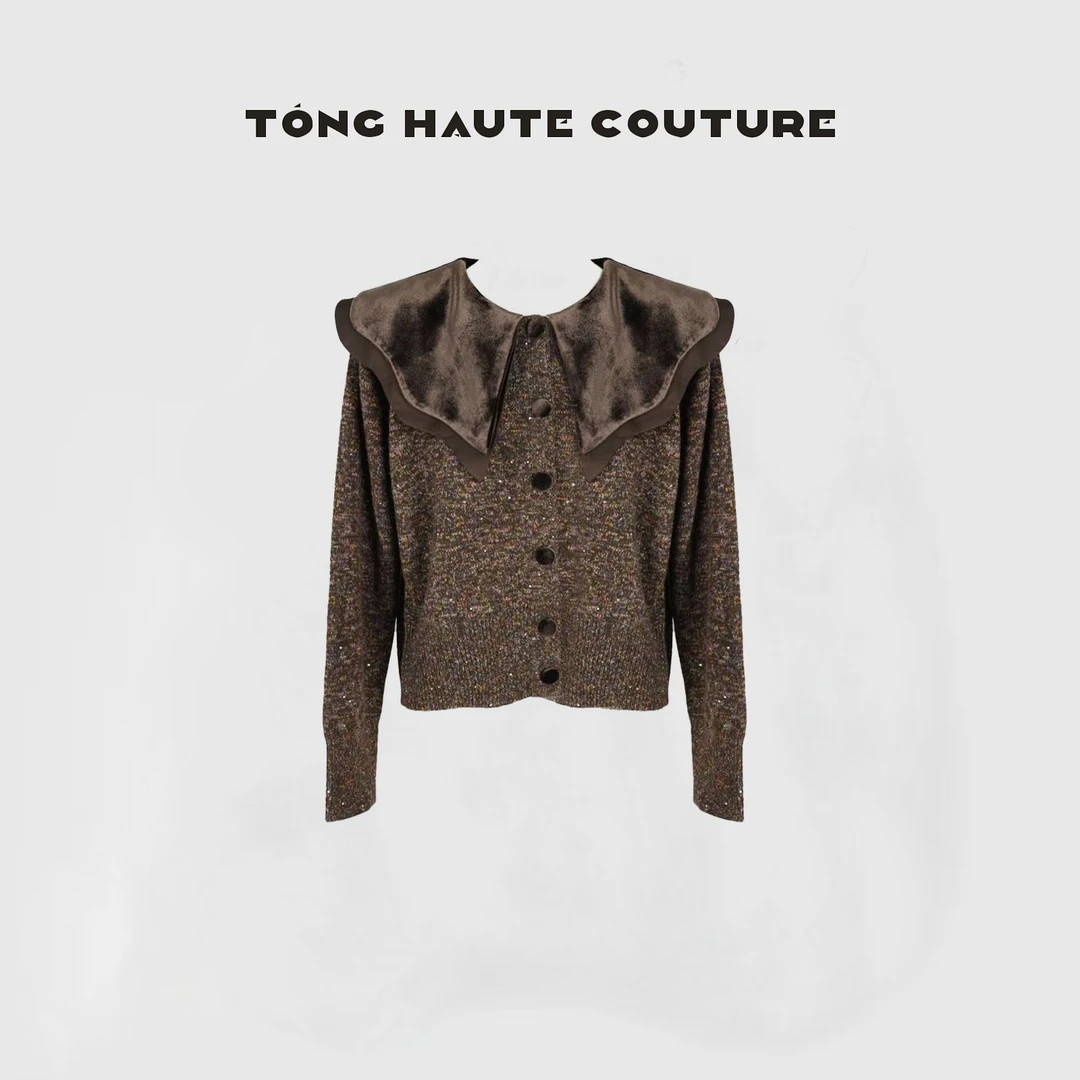 【雪瑶】冬季100羊毛时尚百搭单排扣针织衫 YY789