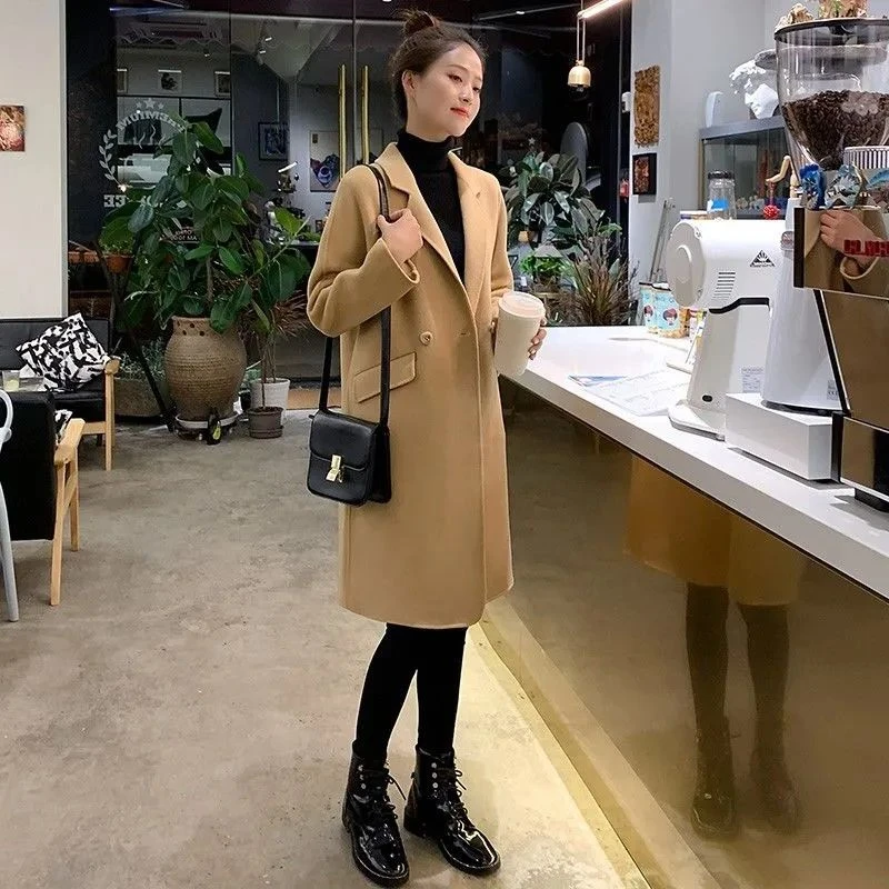 2025新款高档毛呢外套女中长款流行韩版宽松驼色秋冬季呢子大衣潮