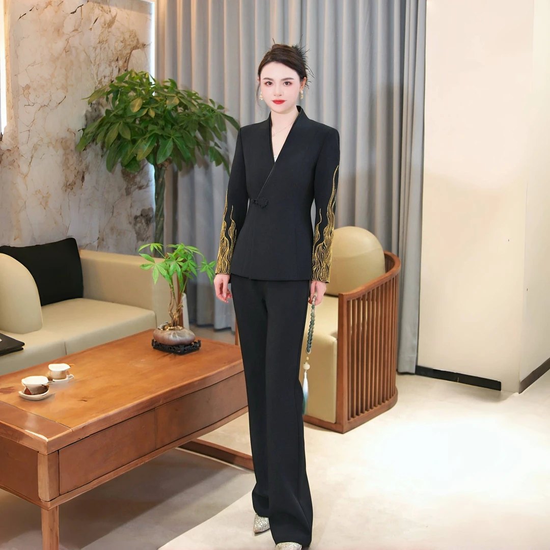 BYGB-2025秋季新款重工设计大气简约显瘦套装女