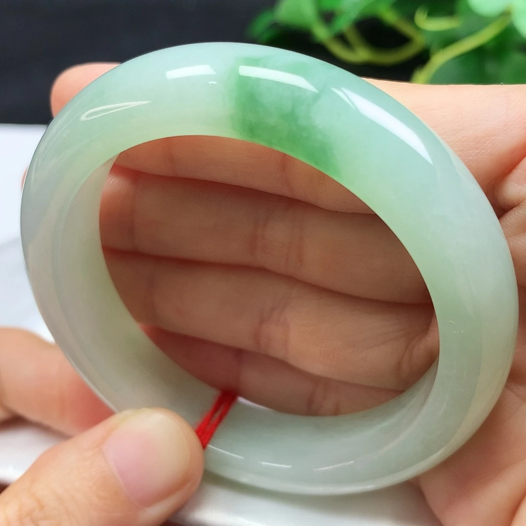 未镶嵌手镯翡翠51.9圈口冰甜绿364