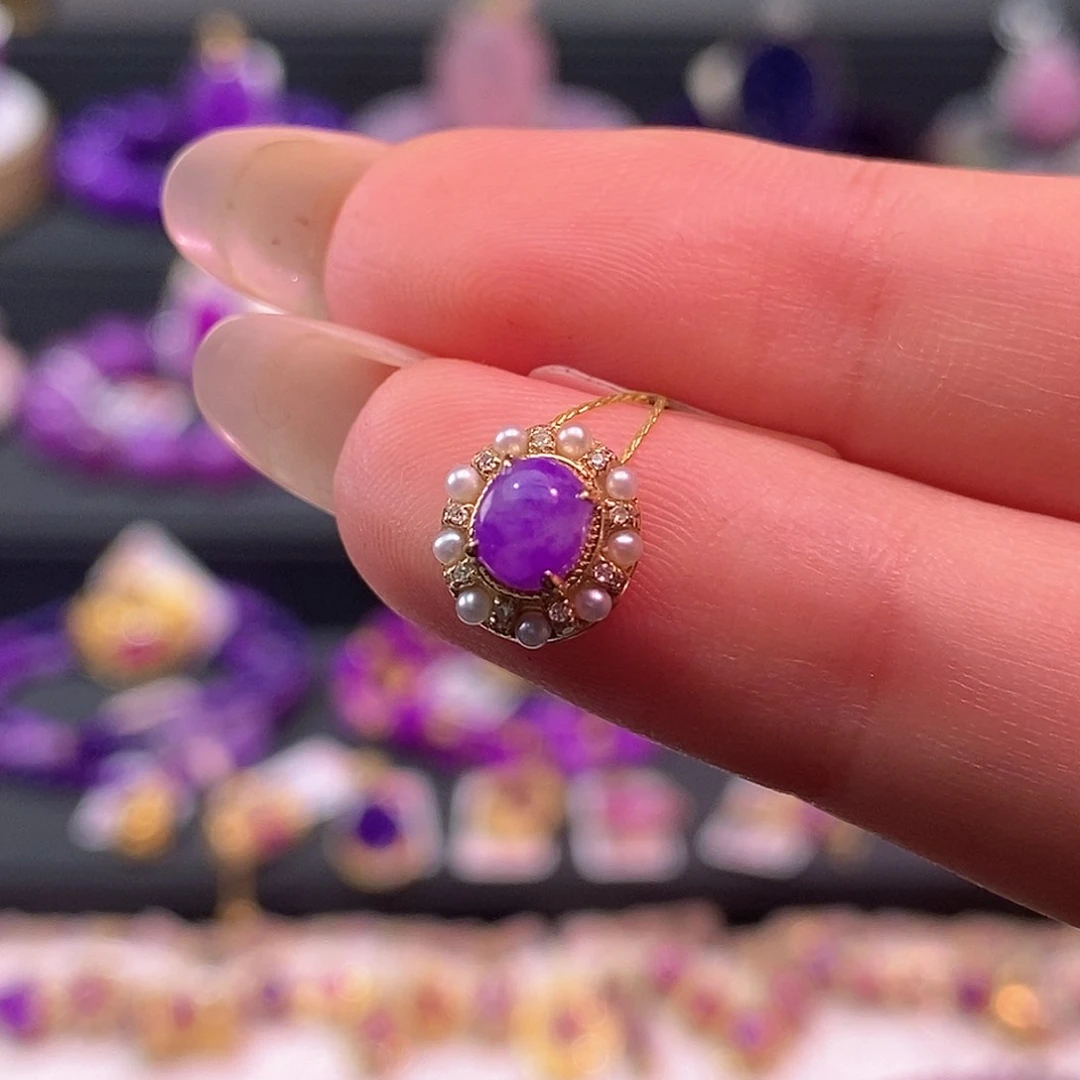 苏纪石（舒俱来）18K金镶嵌吊坠(不含链)