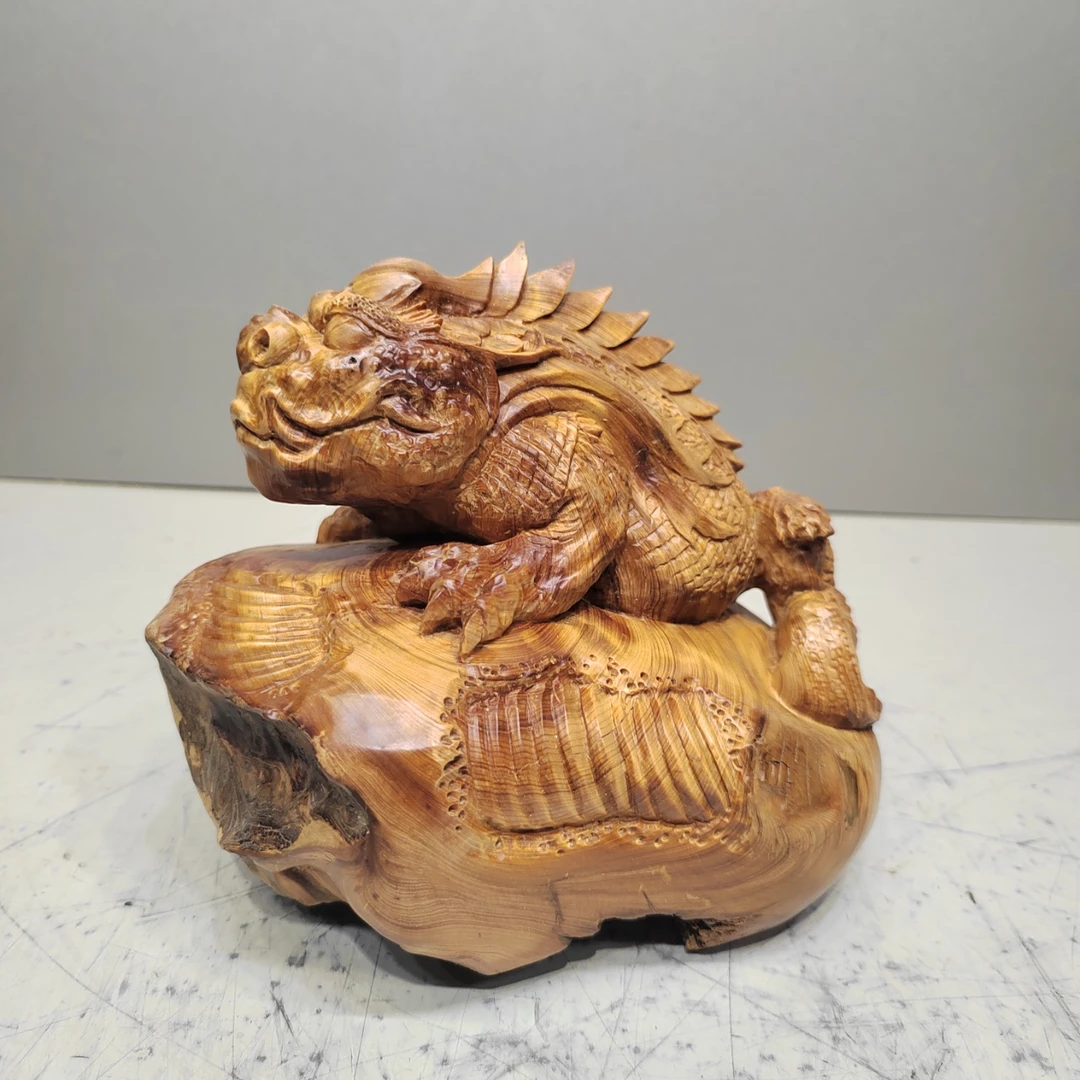 吸金兽，北太行易县料根雕摆件，高油高密纯手工雕刻匠心之作