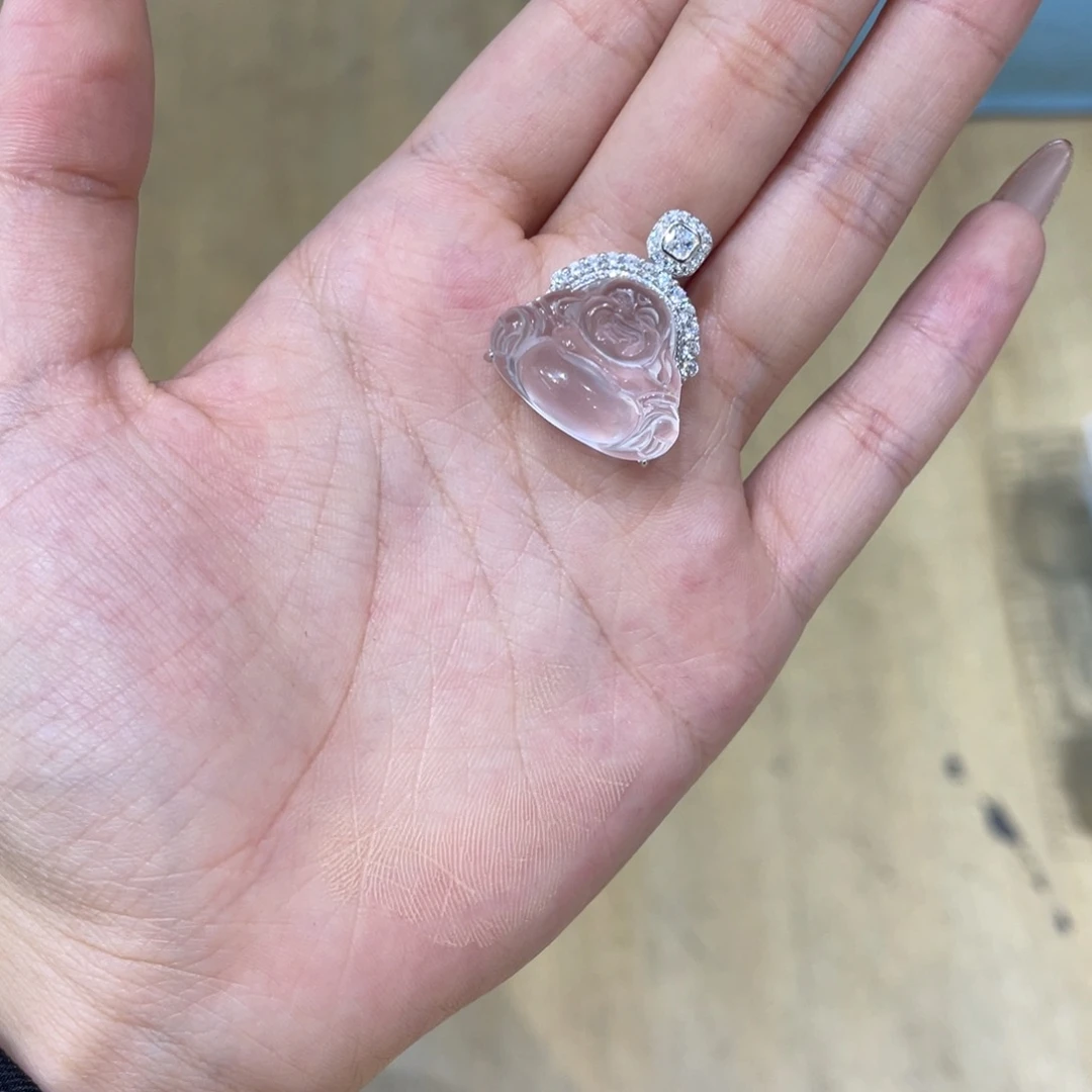 一***੭石英质玉银S925镶嵌颈饰