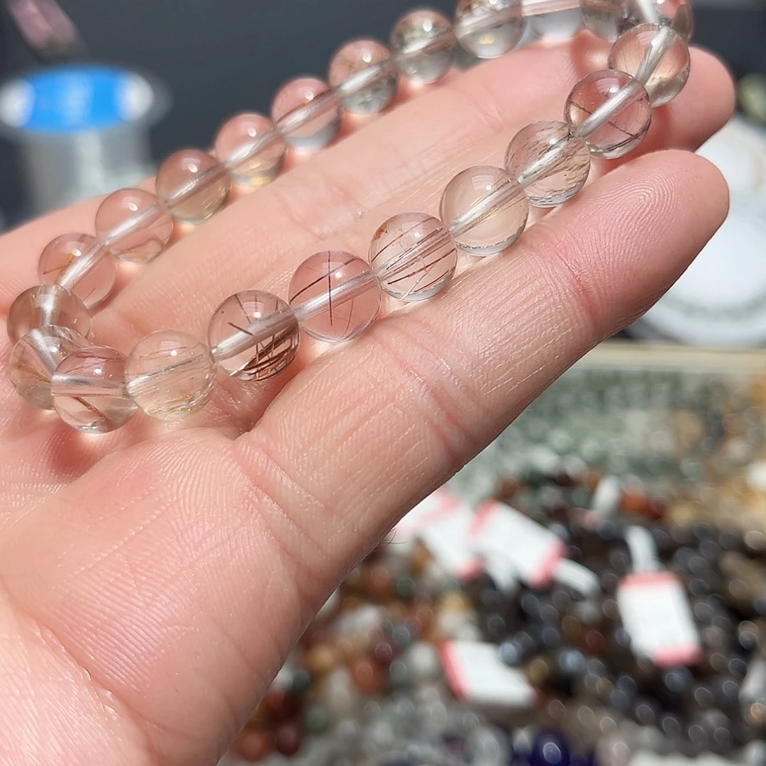 水晶手链未镶嵌彩发9mm