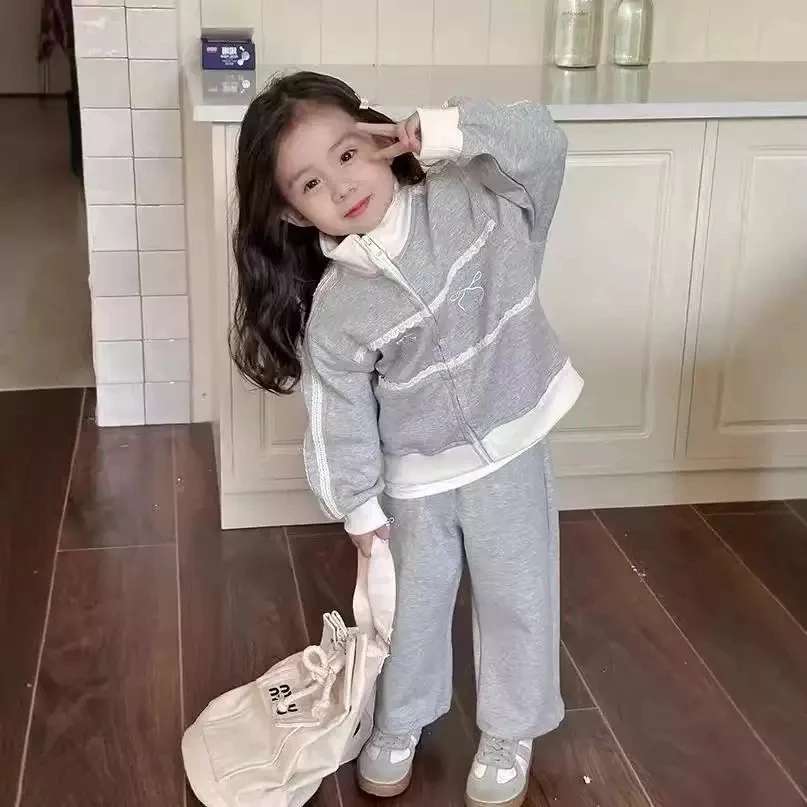 蝴蝶结秋款休闲套装女童