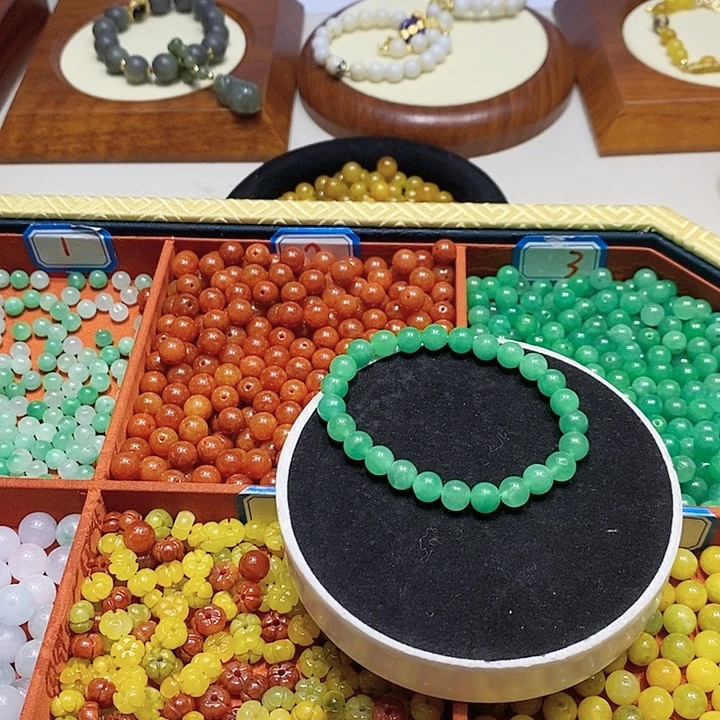 翡翠散珠用****7冰绿卡7珠子