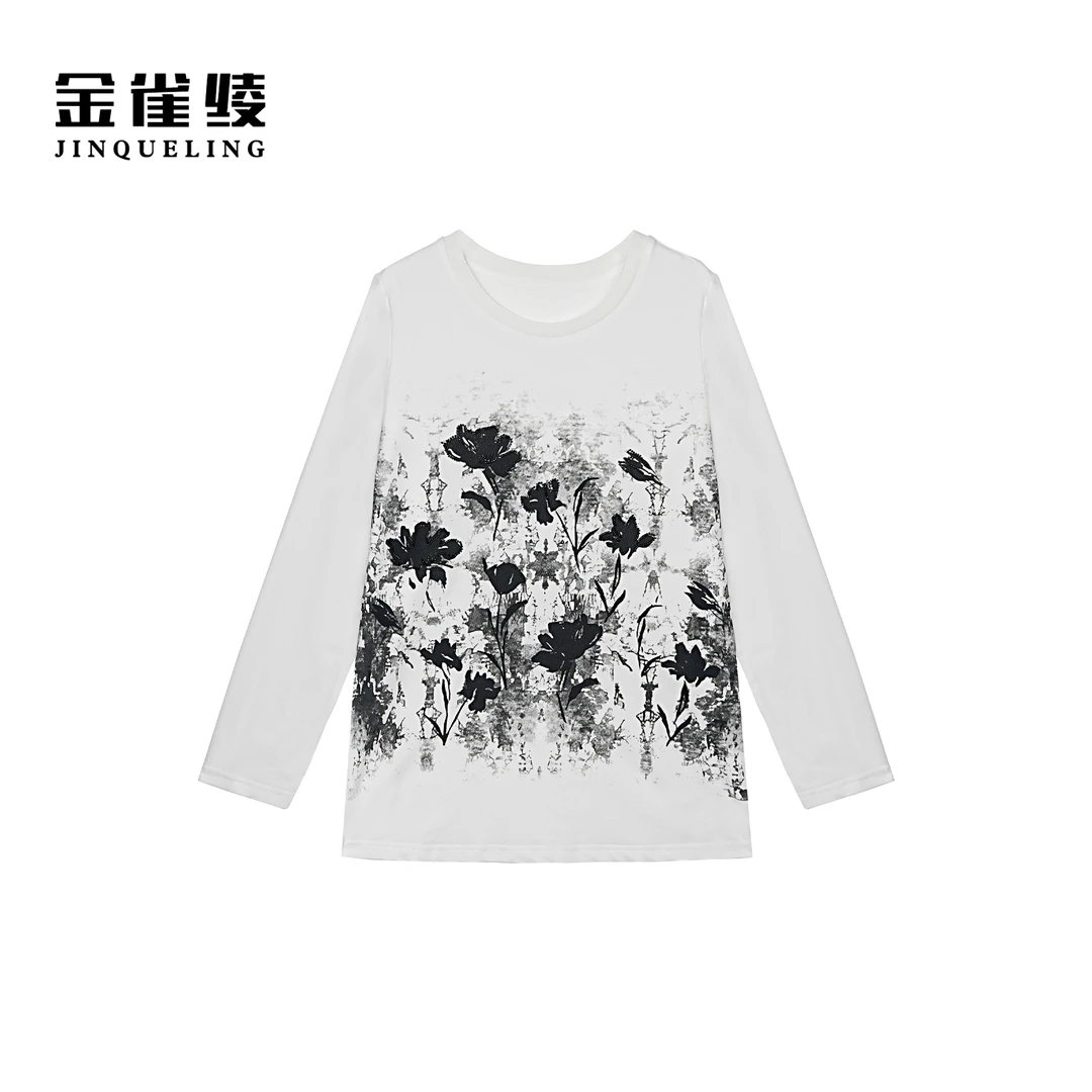 金雀绫【水墨江南】时尚百搭宽松亲肤柔软加宽加大小衫SZA2SG524