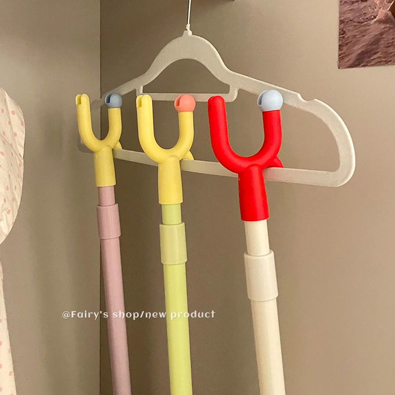 多巴胺衣叉伸缩撑衣杆加长举衣杆学生宿舍家用阳台便携挂取晾衣杆