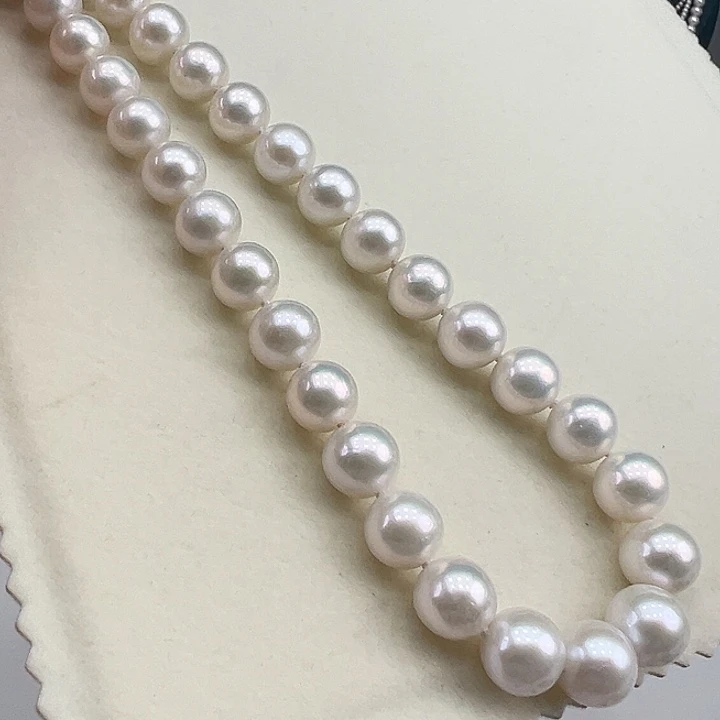 淡水珍珠银S925镶嵌项链➕10-11高品极光炫彩澳绿