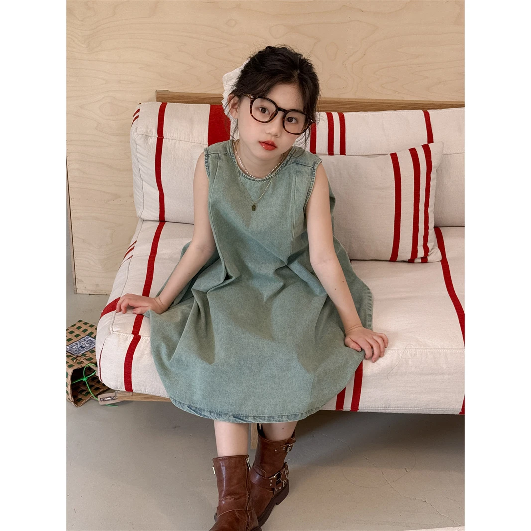 AC108~LJ·25夏~牛仔花苞背心裙71815