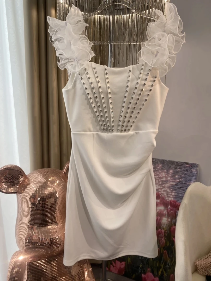 十四衣设计师新款轻奢礼服钉珠修身纯欲性感包臀连衣裙LYQ90939