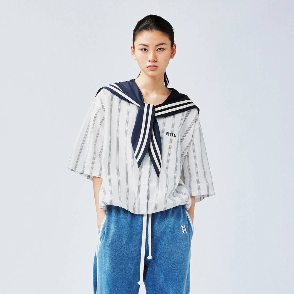 UOOYAA/乌丫海军领条纹衬衫UY24212C199158