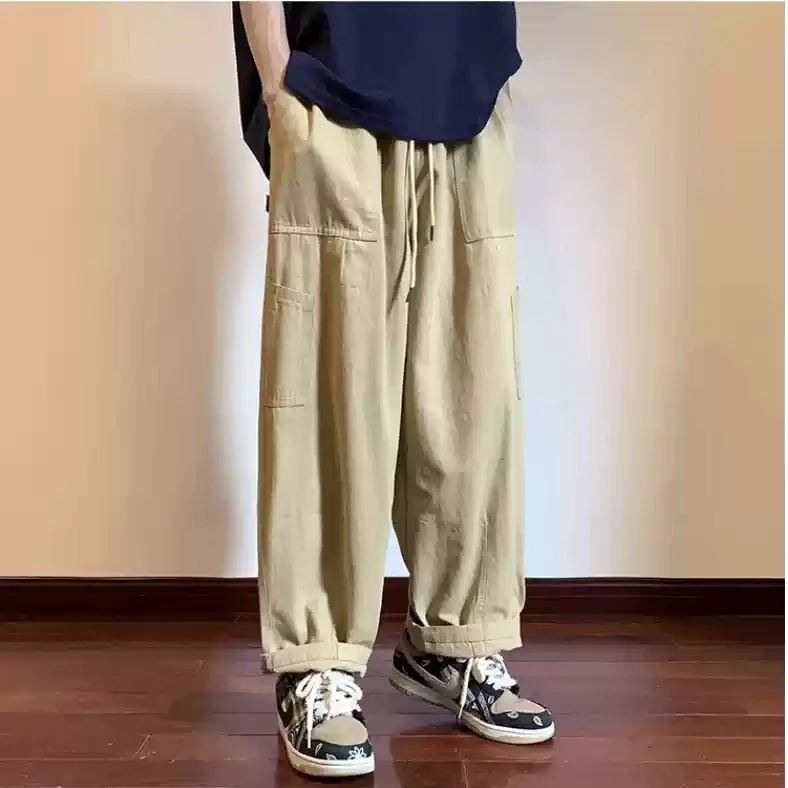 S5-1-ZM50春秋阔腿工装裤男宽松潮流百搭直筒休闲裤