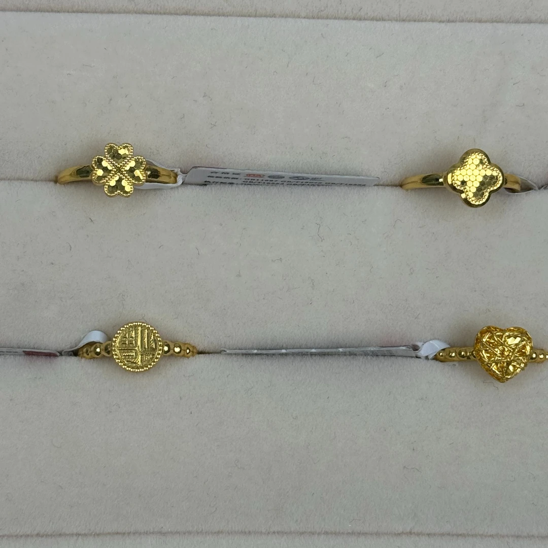 爱一足金999 活口戒指合集 多样性发货发其一 时尚女款精致可调节