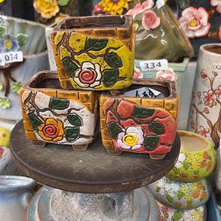 紫砂花盆粗陶材质多肉花盆