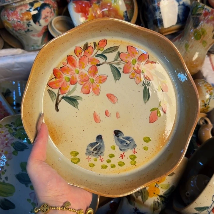 瓷片手工手绘陶瓷细微不一样
