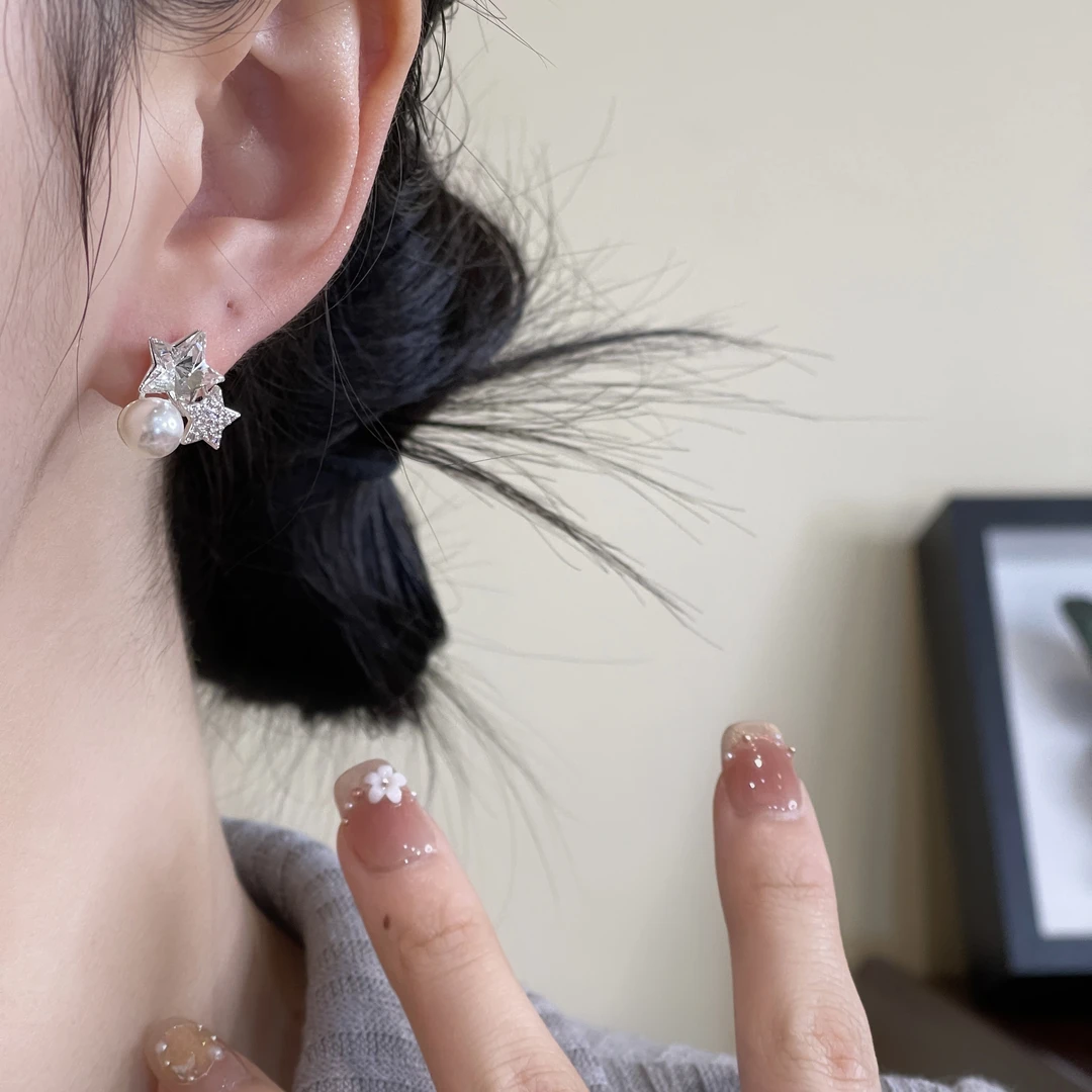 璀璨星星耳钉方糖轻奢百搭通勤精致耳饰A-199