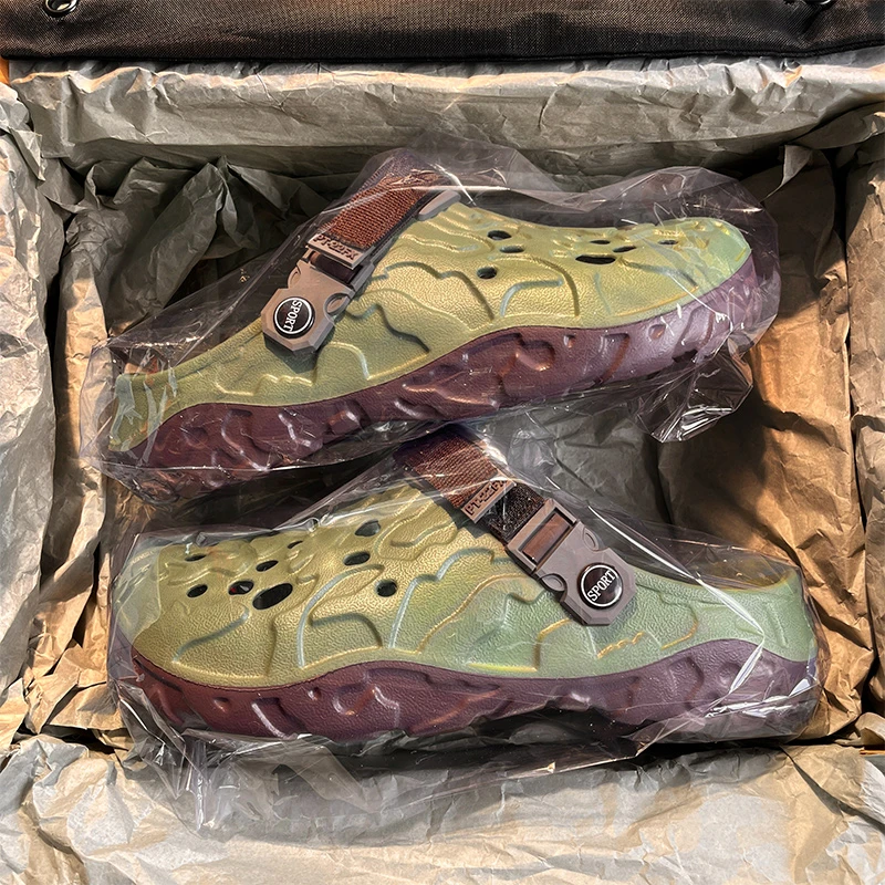 坦克洞洞鞋2025新款男士户外防滑包头凉鞋女款夏季沙滩外穿运动鞋