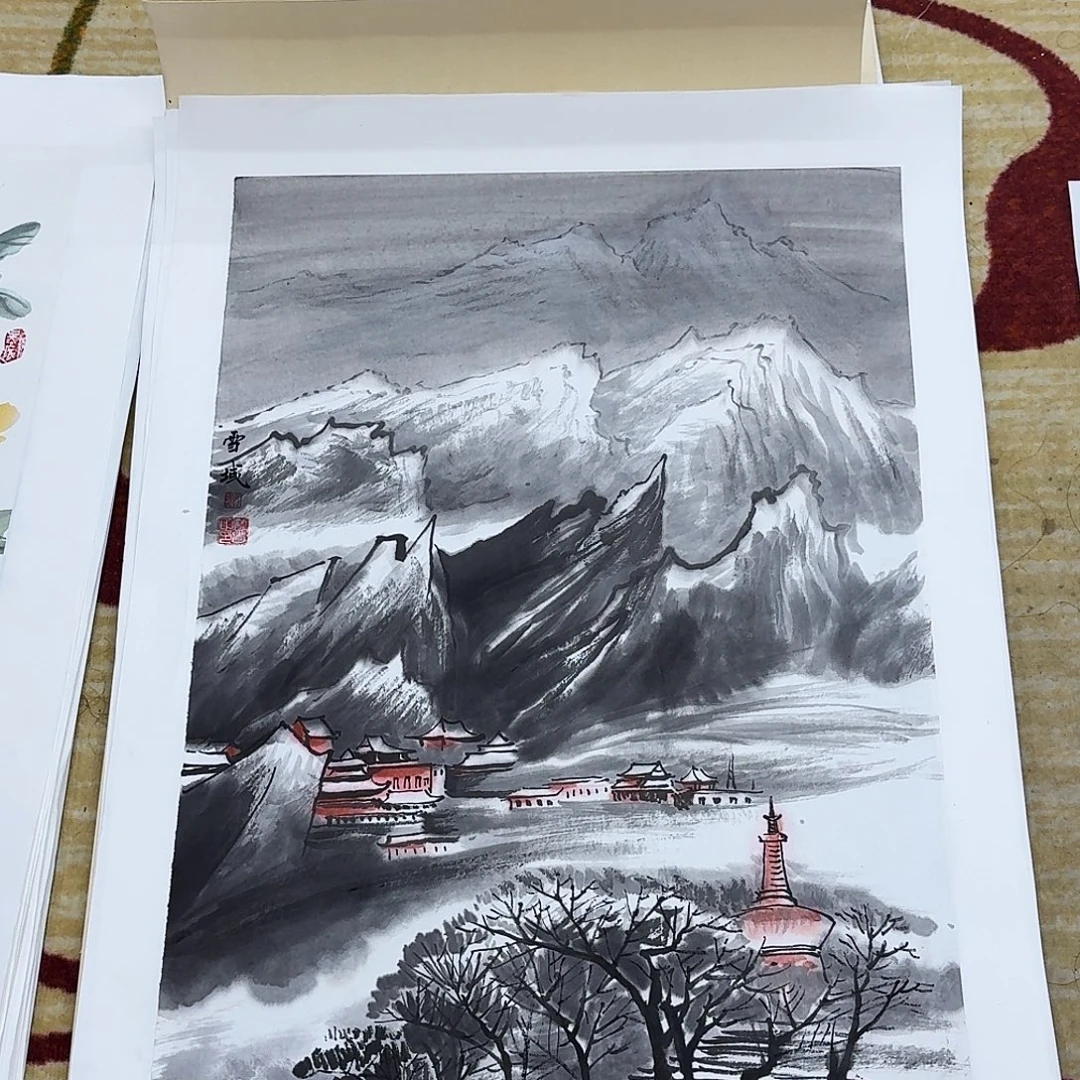 国画四尺三手绘作品