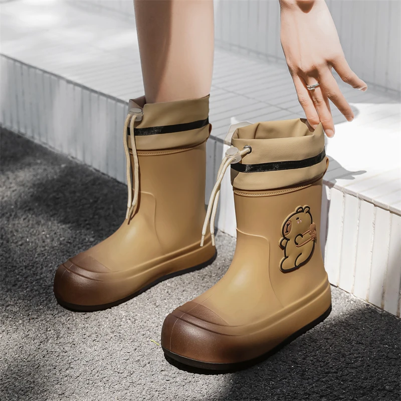 可爱儿童雨鞋男童女童防水鞋大童上学穿防滑雨靴成人时尚胶鞋套鞋