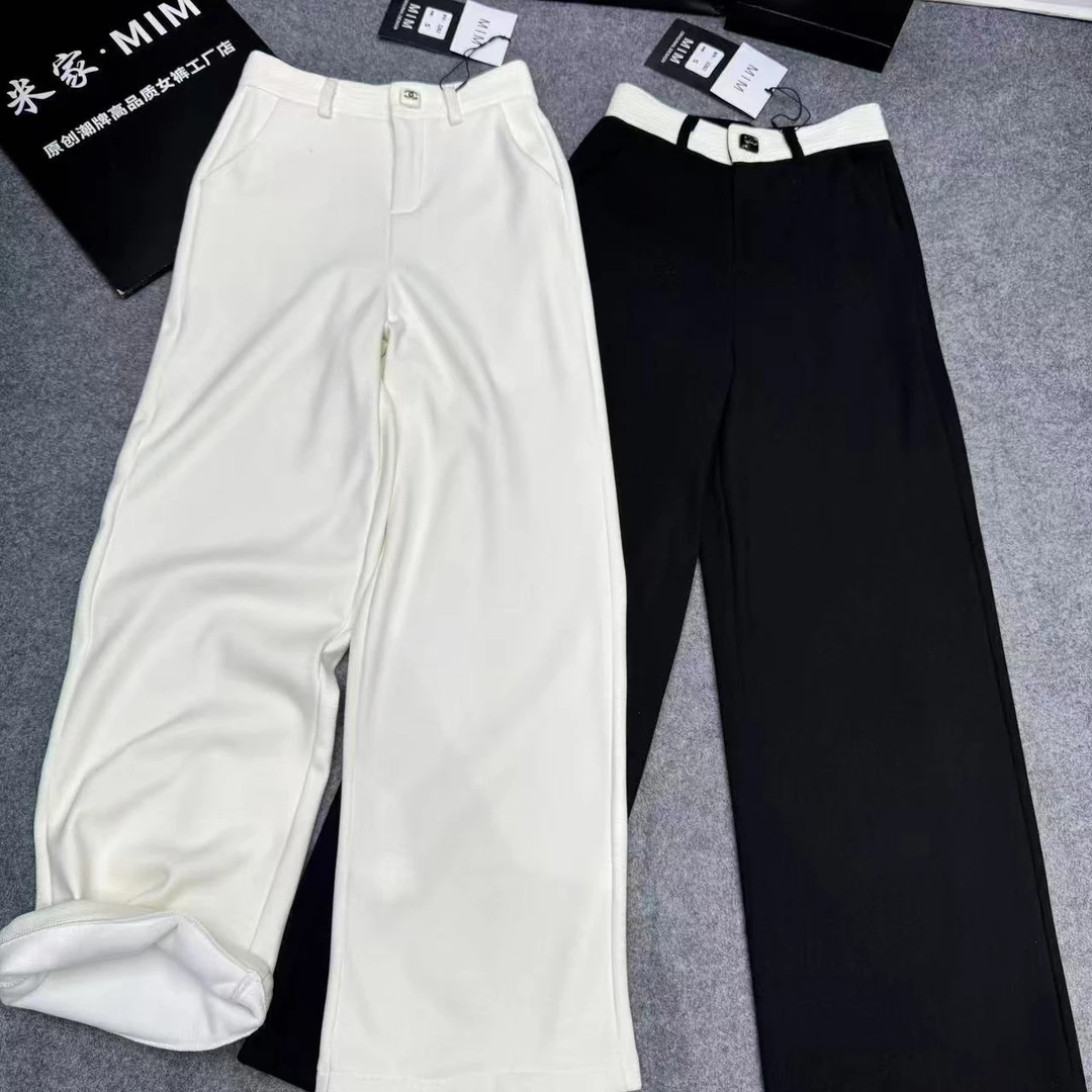 小香风休闲加绒简约阔腿裤（裤长101左右）