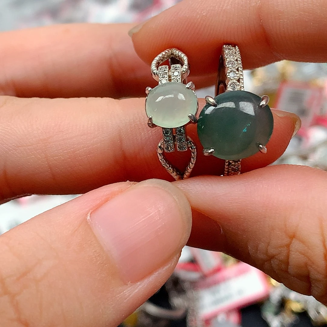 翡翠戒指银S925镶嵌