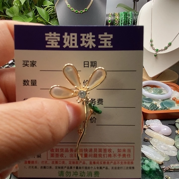 颈饰合金翡翠安*?胸针