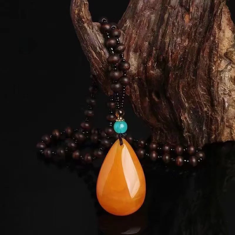 时尚民族风 黄水滴长款 挂坠项链-MJY-2A