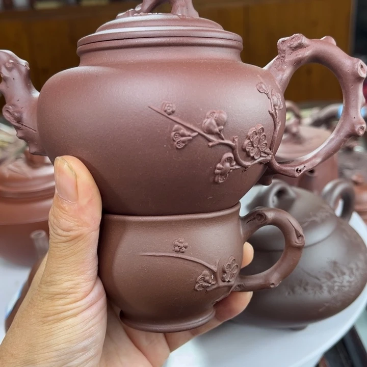 茶壶紫砂紫砂花茶