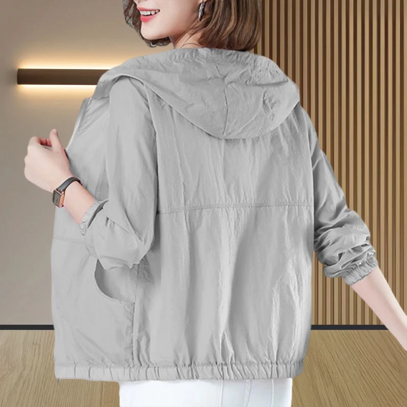 时尚感透气爆款防晒衫2025夏季新款冰丝凉感舒适透气薄款外套女款