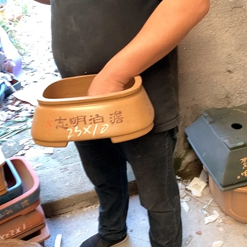 紫砂花盆手工艺品