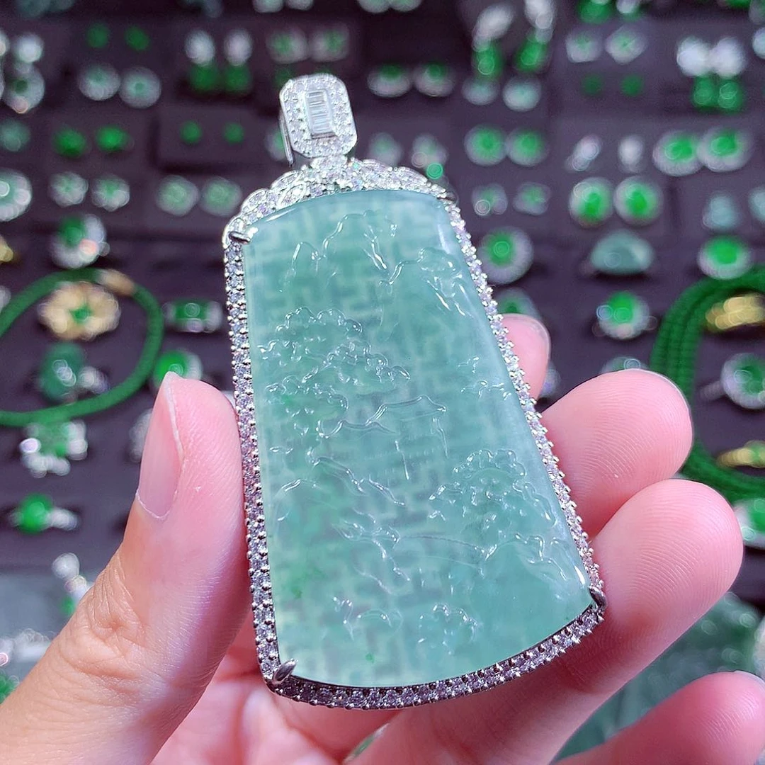 翡翠未镶嵌颈饰天然