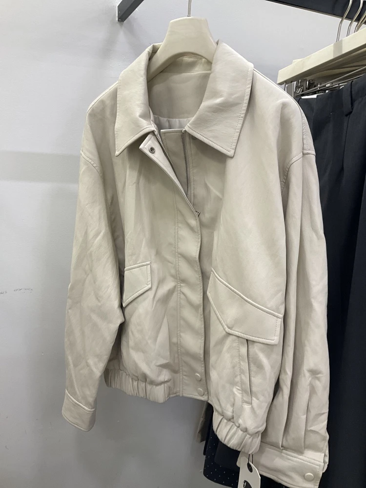 蛋白皮皮衣女短款高级感机车服夹克外套时尚百搭