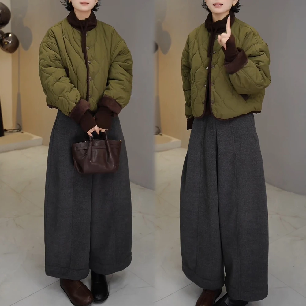 SHALLDOER慵懒风秋季长袖棉服休闲裤女款时尚套装时髦潮流