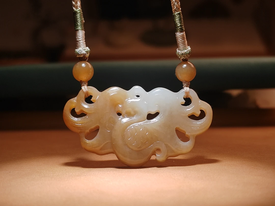 和田玉新疆且末糖白料凤凰挂件吊坠锁骨链毛衣链国风首饰生日礼物