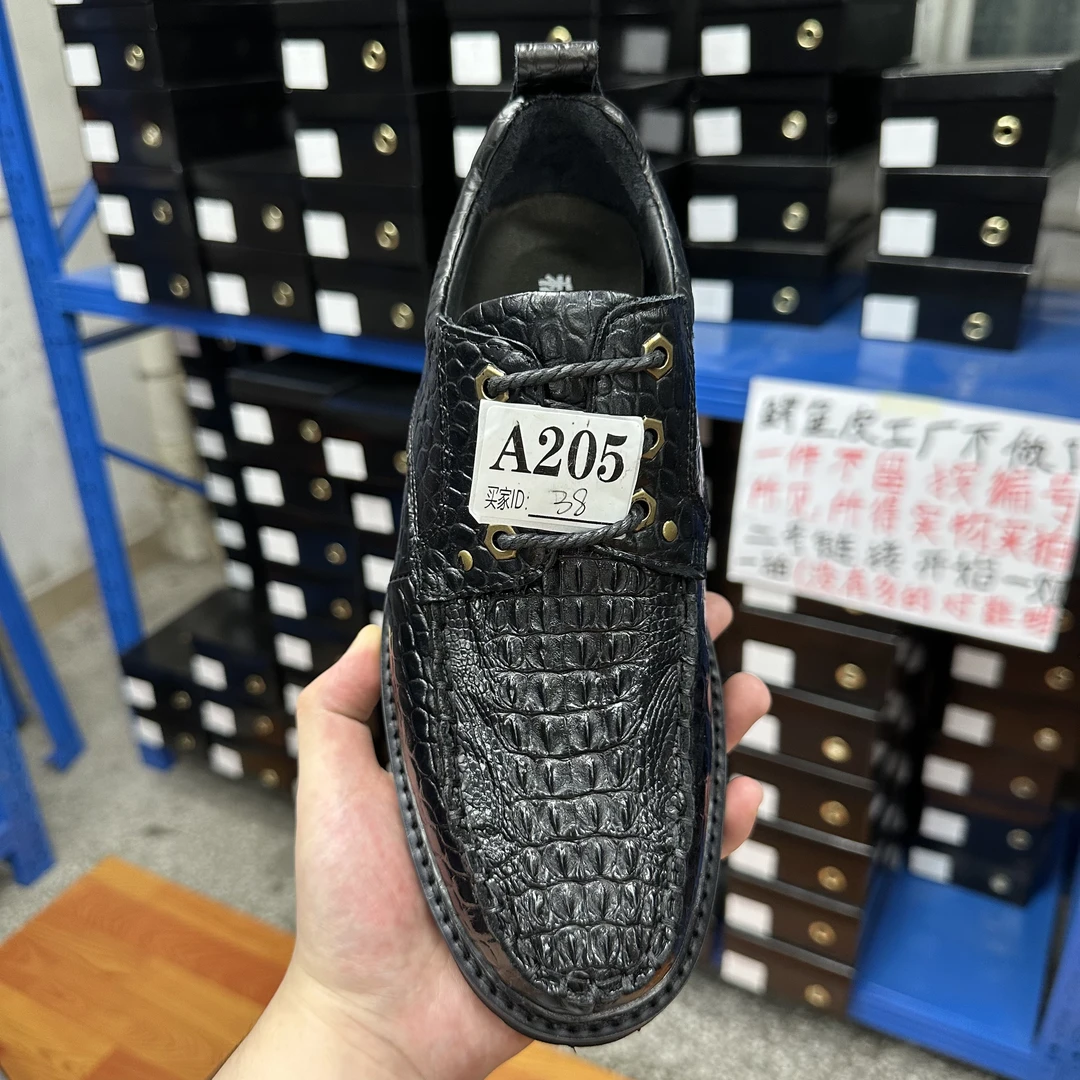 A205所见所得38断码皮鞋码鳄鱼骨皮登山半鳄皮孤品尾货瑕疵特价