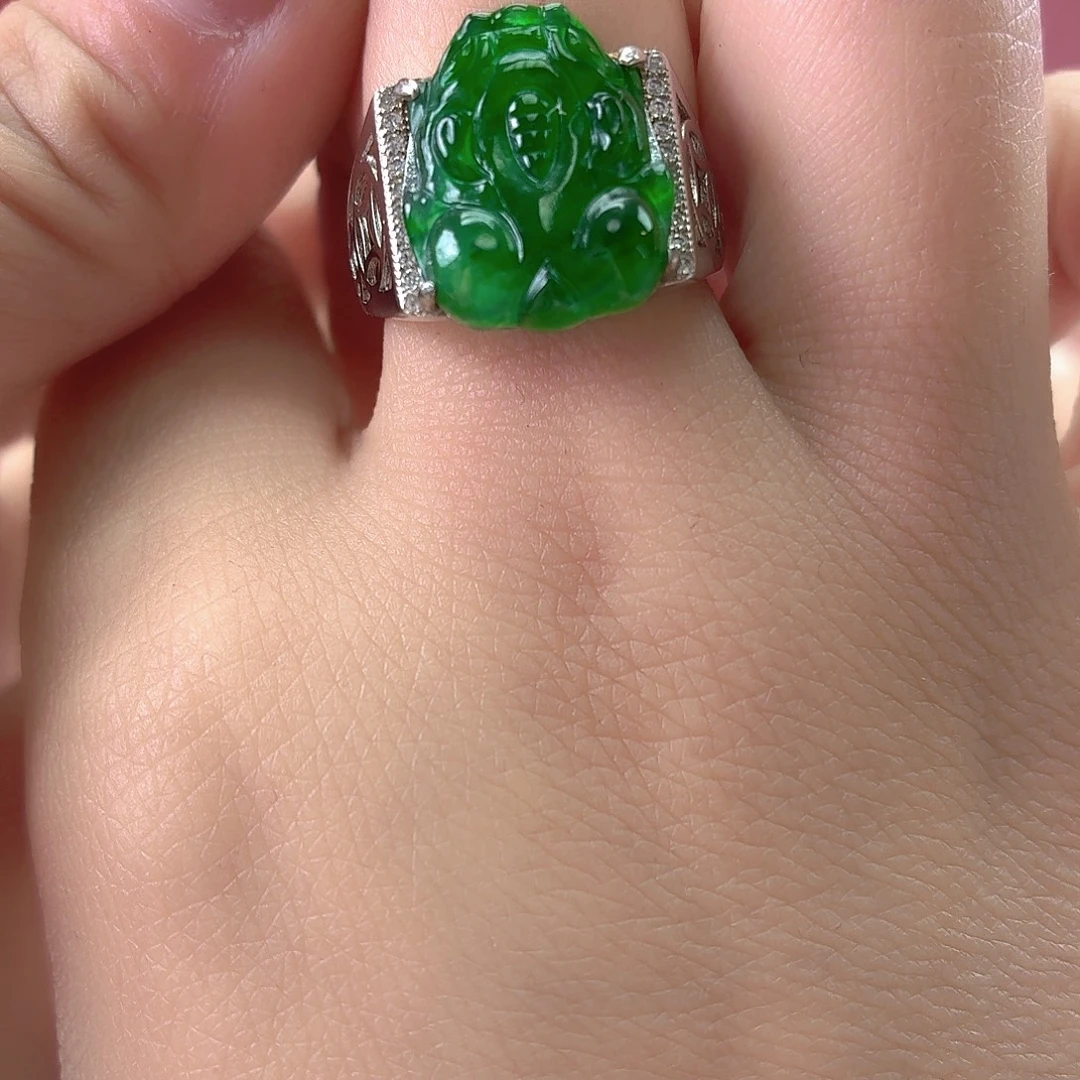 翡翠银S925镶嵌戒指翡翠