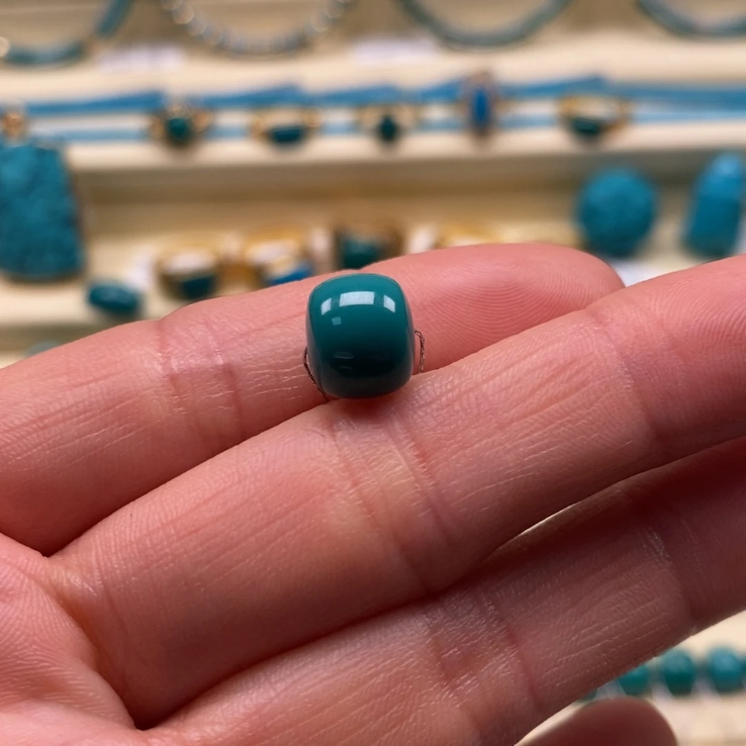 绿松石未镶嵌珠宝奇石直径9.5×8.1老型